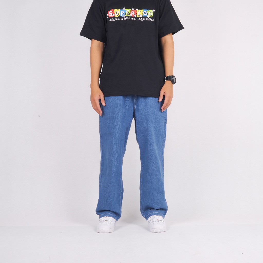 Superego Denim Pants Baggy Relaxed - Light Blue BPR01A - Image 11