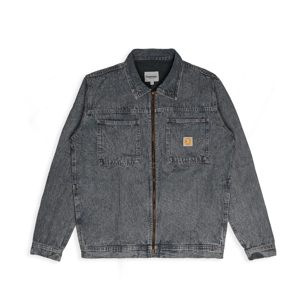 Superego Jacket Work Denim Snow Light Black WJ01B - Image 10