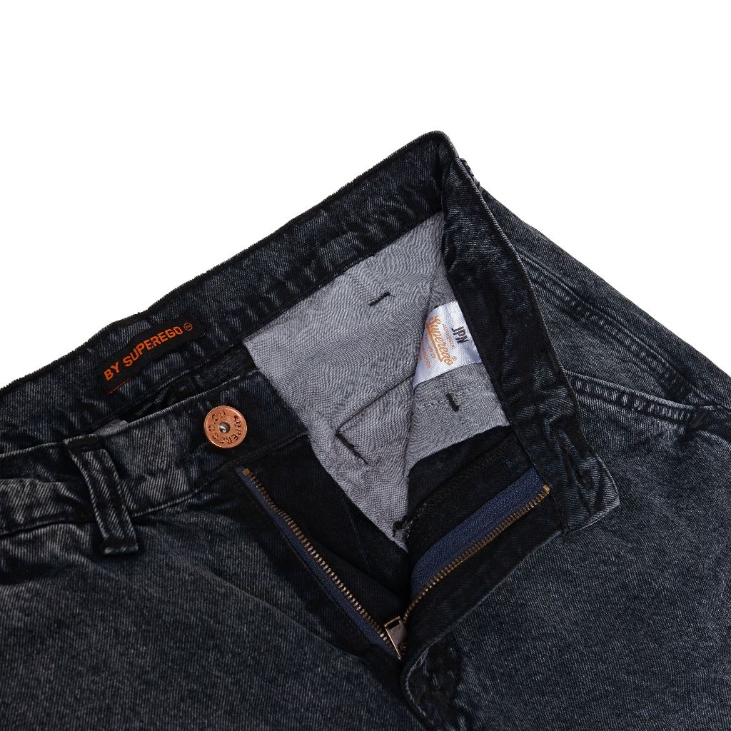 Superego Celana Cargo Jeans Pria Size 28-38 Loose Fit Long Pants Denim Snow Light Black SCPDW01E - Image 16