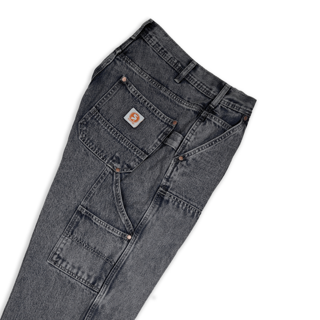 Superego Celana Carpenter Denim Jeans Straight Loose Snow Light Black CPS05D - Image 8