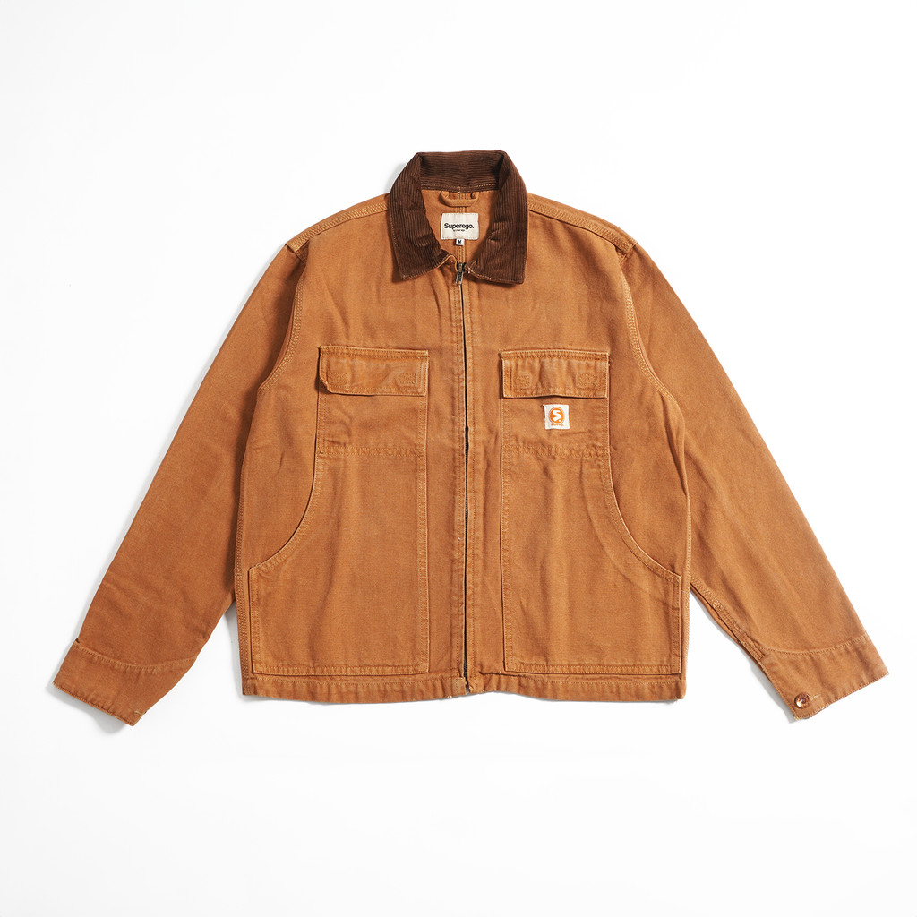 Superego Jacket Boxy Canvas Vintage Kangaroo Mustard WJ02A - Image 2