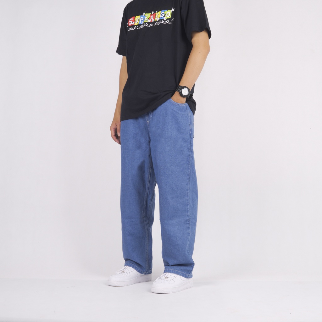 Superego Denim Pants Baggy Relaxed - Light Blue BPR01A - Image 3