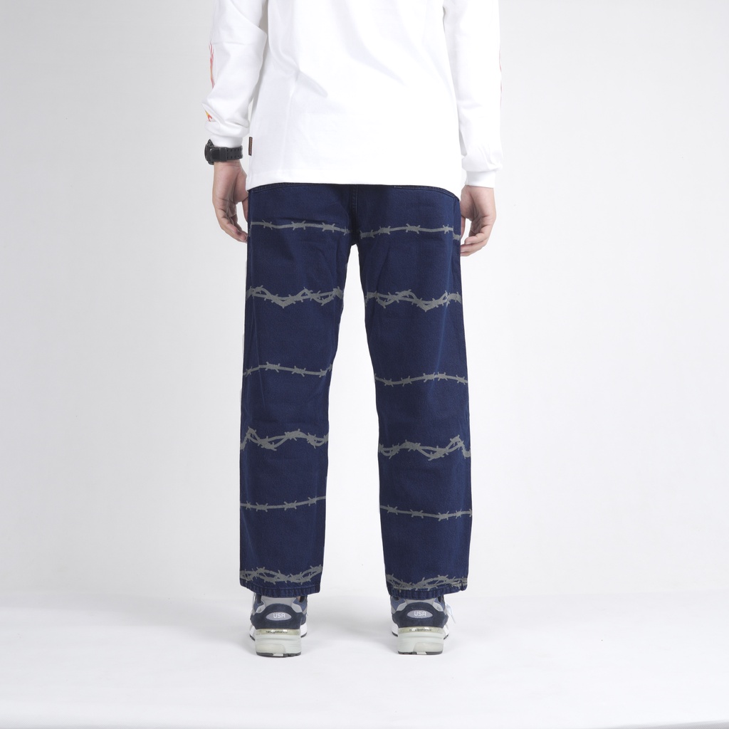 Superego Denim Pants Baggy WIRE Relaxed - Snow Navy BK01 - Image 3
