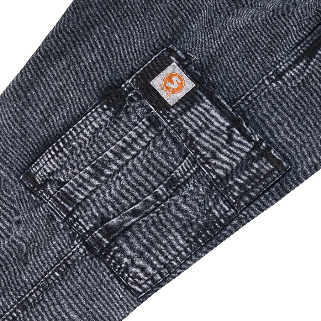Superego Celana Cargo Jeans Pria Size 28-38 Loose Fit Long Pants Denim Snow Light Black SCPDW01E - Image 17