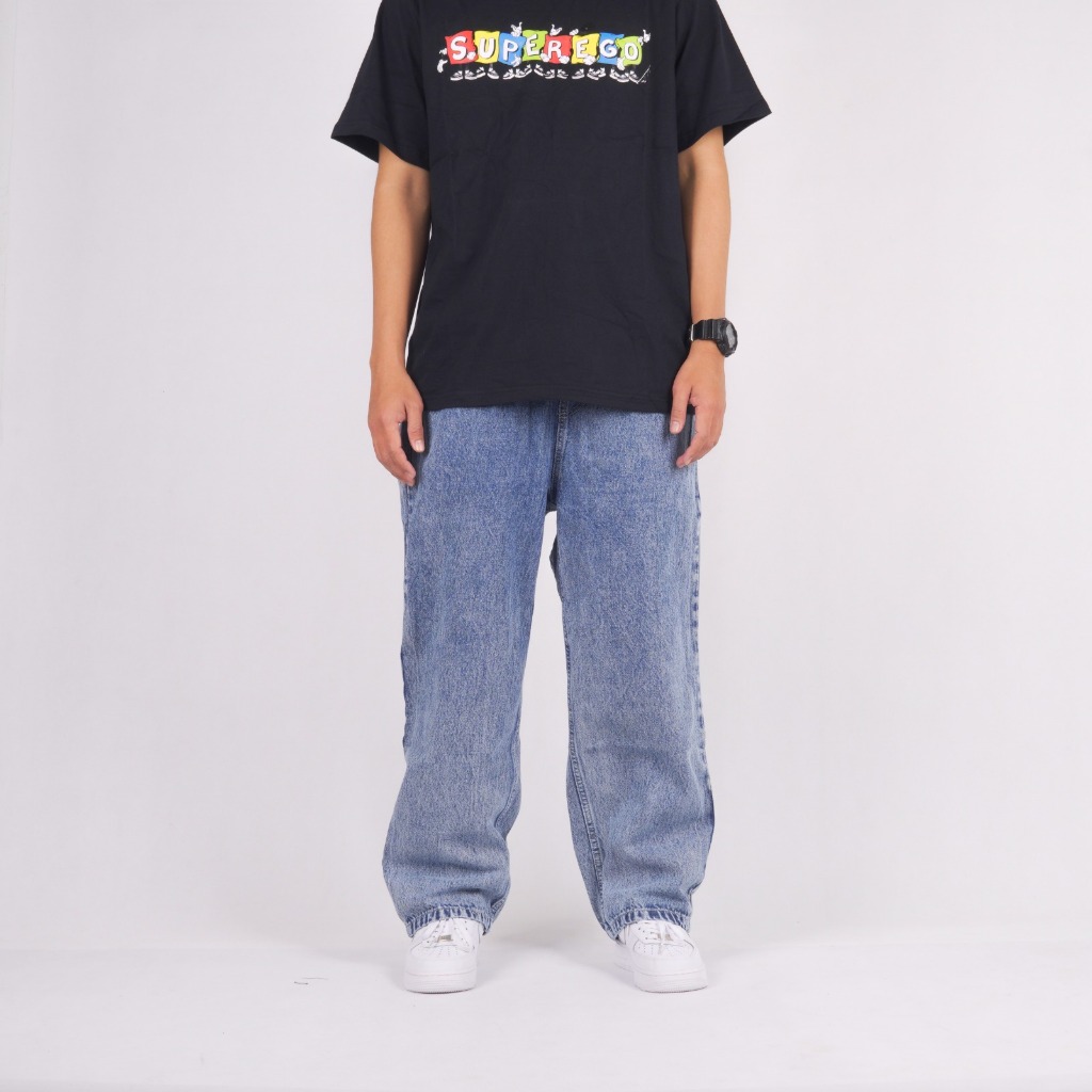 Superego Denim Pants Baggy Relaxed - Snow Light Blue BPR01B - Image 11
