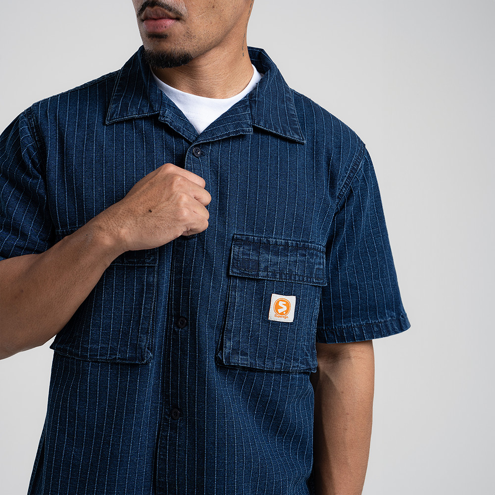 Superego Kemeja Denim Slub Airflow Blue Indigo SLUB02B - Image 3