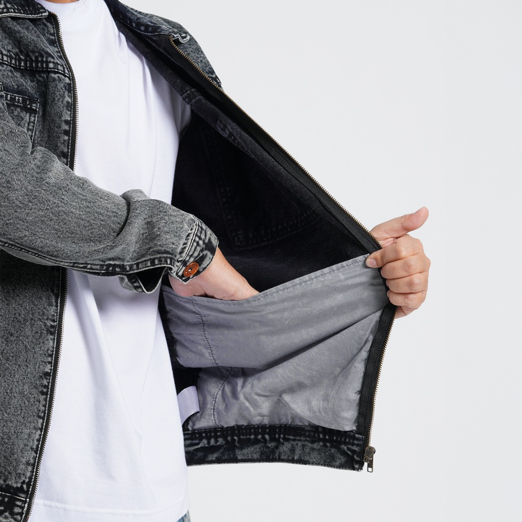 Superego Jacket Work Denim Snow Light Black WJ01B - Image 8