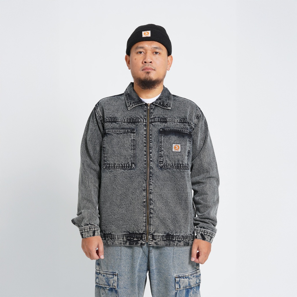 Superego Jacket Work Denim Snow Light Black WJ01B - Image 4