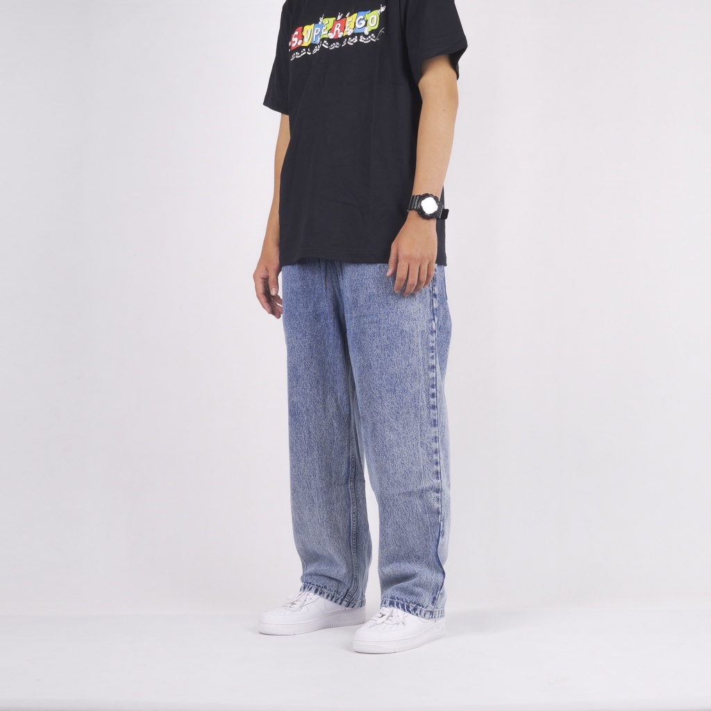 Superego Denim Pants Baggy Relaxed - Snow Light Blue BPR01B - Image 4