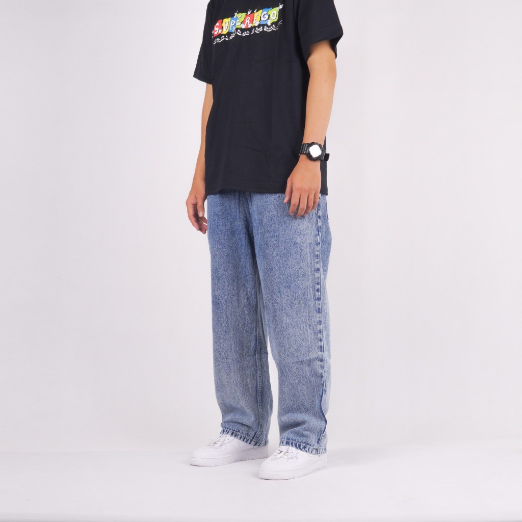 Superego Denim Pants Baggy Relaxed - Snow Light Blue BPR01B - Image 12