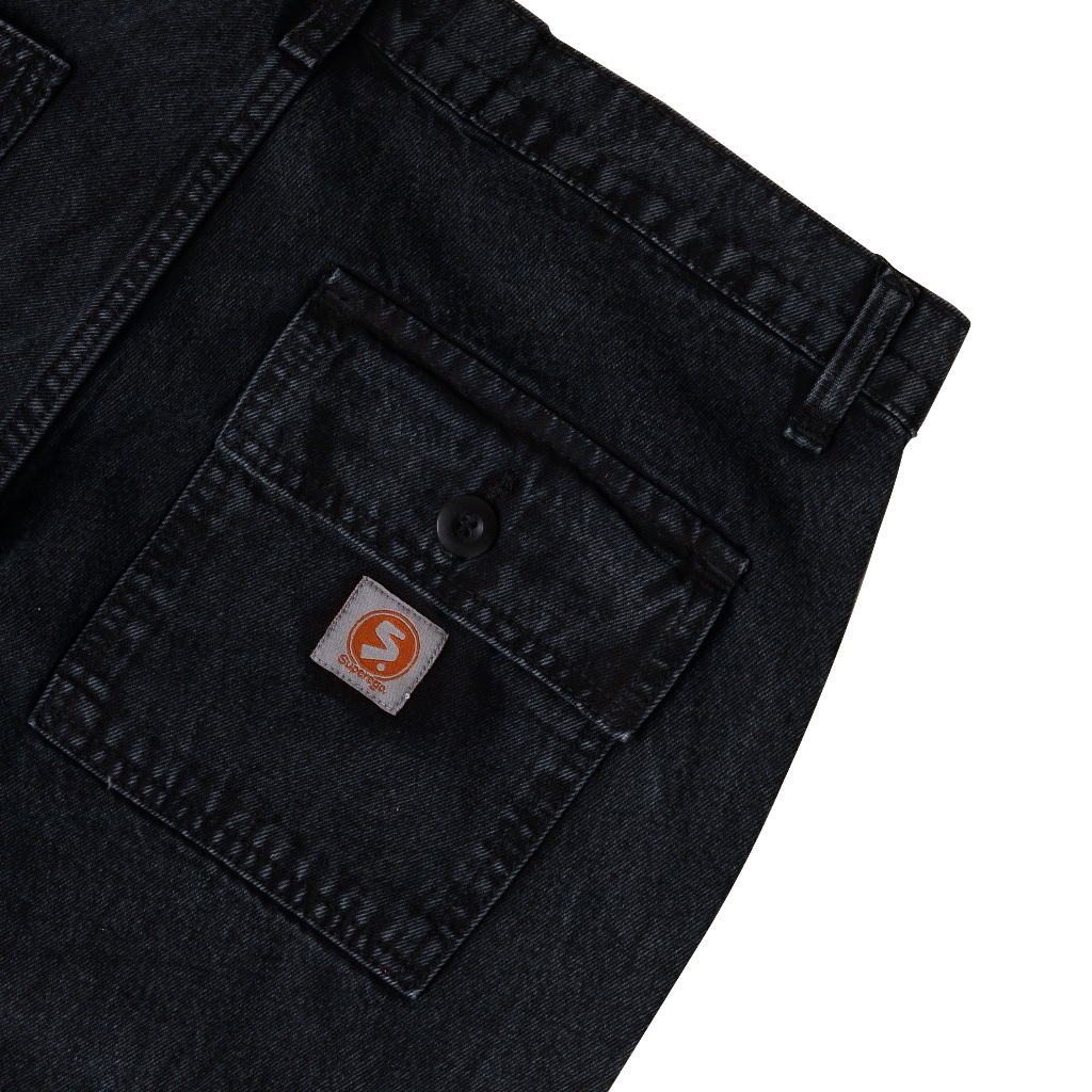Superego Celana Jeans Pria Size 28-38 Loose Fit Fatigue Long Pants Denim Snow Black SFP01E - Image 18