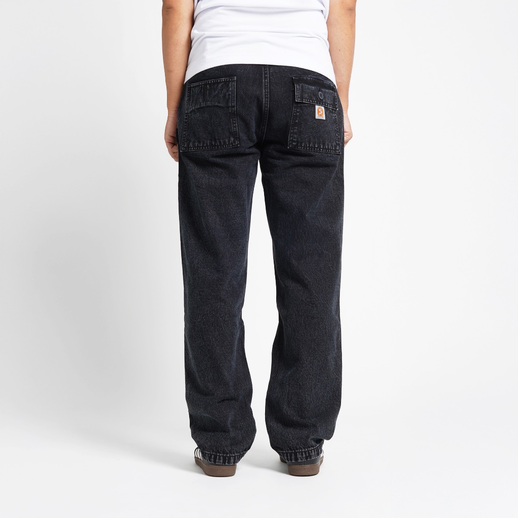 Superego Celana Jeans Pria Size 28-38 Loose Fit Fatigue Long Pants Denim Snow Black SFP01E - Image 3