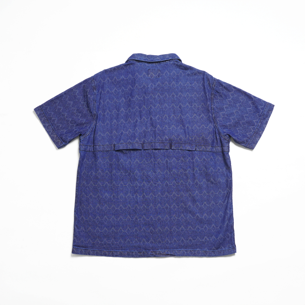 Superego Kemeja Denim Jacquard Diamond Airflow Blue Indigo SLUB02D - Image 5