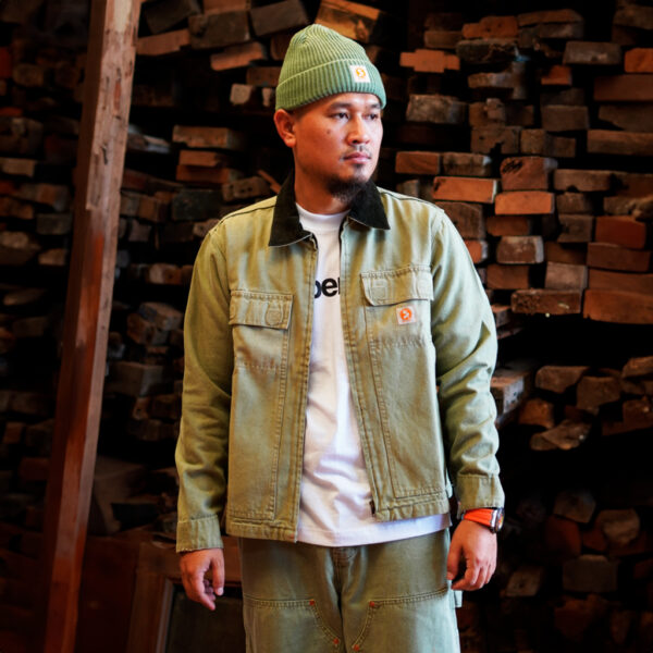 Superego Jacket Boxy Canvas Vintage Kangaroo Olive WJ02B