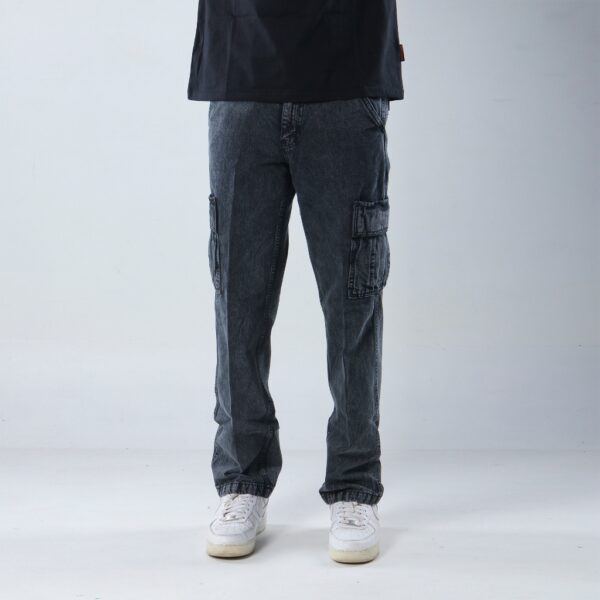 Superego Celana Cargo Jeans Pria Size 28-38 Loose Fit Long Pants Denim Snow Black SCPDW01D