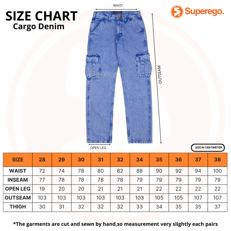 Superego Celana Cargo Jeans Pria Size 28-38 Loose Fit Long Pants Denim Snow Light Black SCPDW01E - Image 8