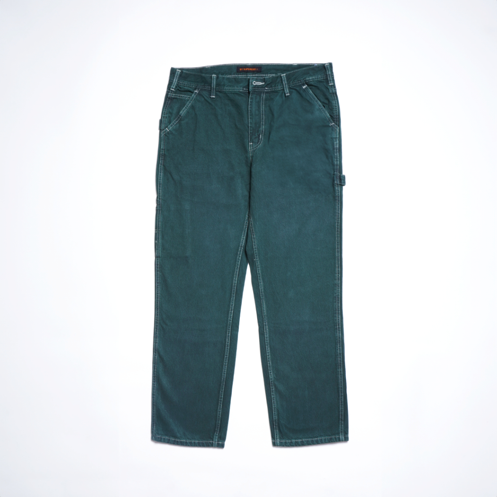 Superego Celana Carpenter Denim Jeans Panjang Utility Standar Olive Green CPS02B - Image 6