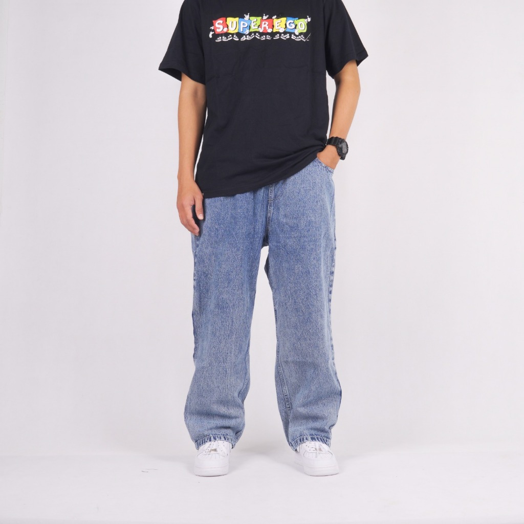 Superego Denim Pants Baggy Relaxed - Snow Light Blue BPR01B - Image 10