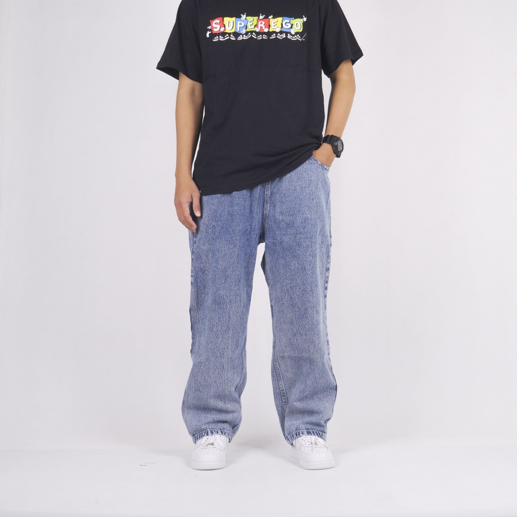 Superego Denim Pants Baggy Relaxed - Snow Light Blue BPR01B