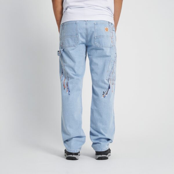 Superego Celana Carpenter Denim Jeans Panjang Utility Standar Paint Light Blue Splash CPS03A