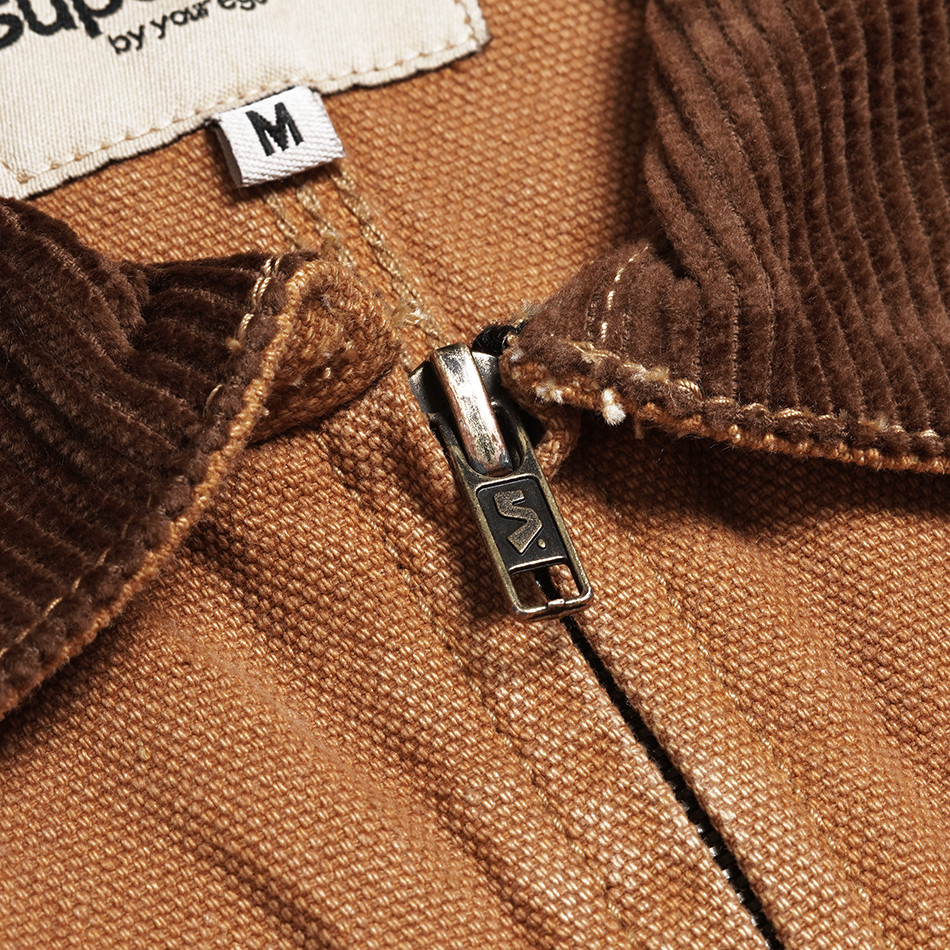 Superego Jacket Boxy Canvas Vintage Kangaroo Mustard WJ02A - Image 5