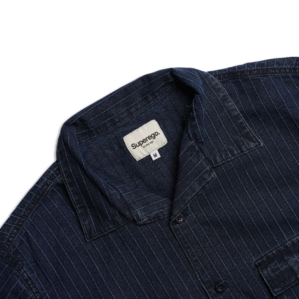 Superego Kemeja Denim Slub Airflow Blue Indigo SLUB02B - Image 5