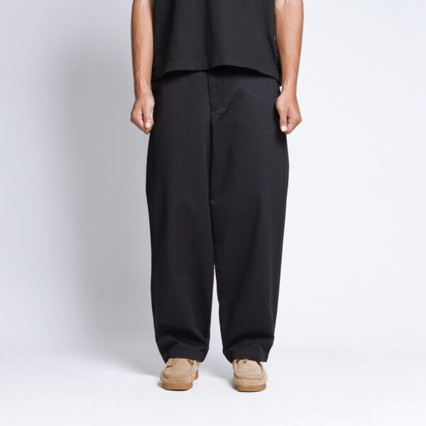 Superego Baggy Relaxed Pants Twill Cotton Black BPR08A