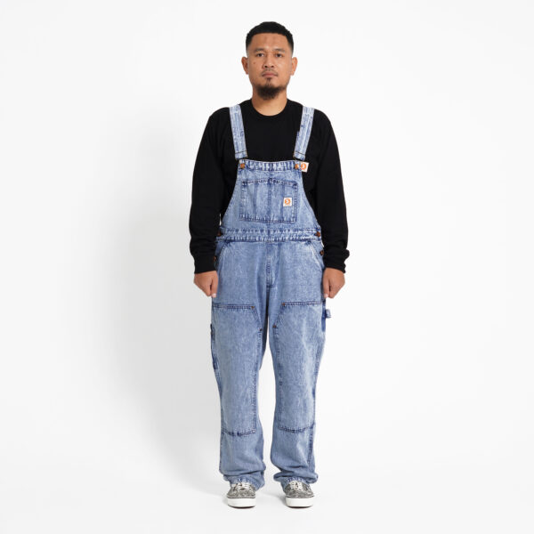 Superego - Overall Carpenter Double Knee Denim Loose Fit Snow Light Blue OVA01A