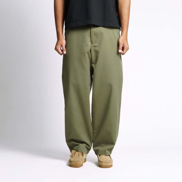 Superego Baggy Relaxed Pants Twill Cotton Olive BPR08B
