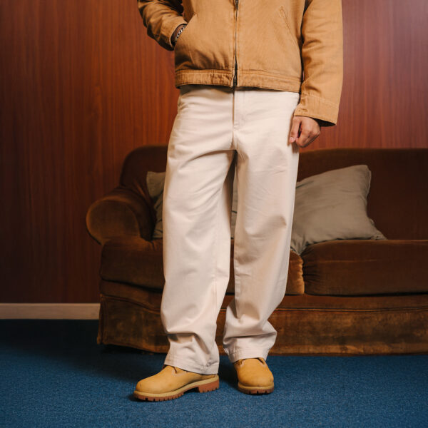 Superego Baggy Relaxed Pants Twill Cotton Cream BPR08D