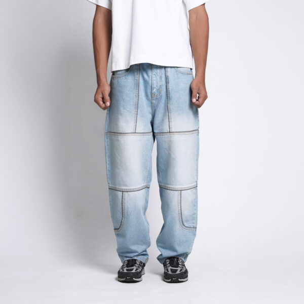 Superego Celana Denim Scottlight Jeans Relaxed Pants Blue spray RPS01B