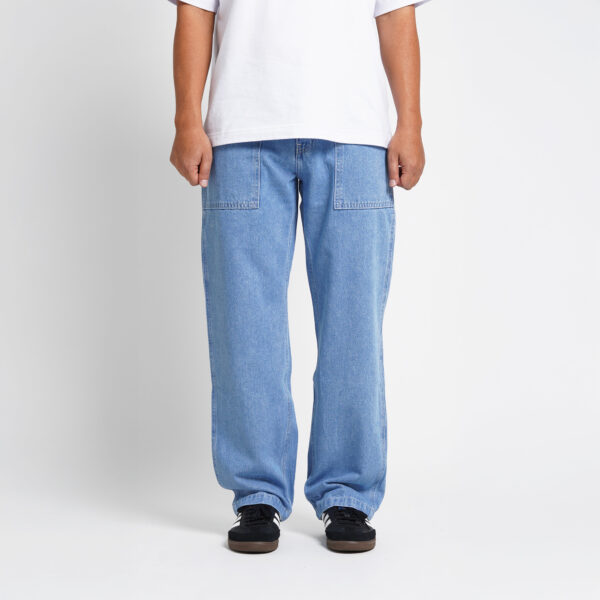 Superego Celana Jeans Pria Size 28-38 Loose Fit Fatigue Long Pants Denim Light Blue SFP01A