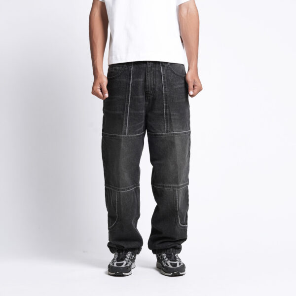 Superego Celana Denim Scottlight Jeans Relaxed Pants Dark Grey Spray RPS01C