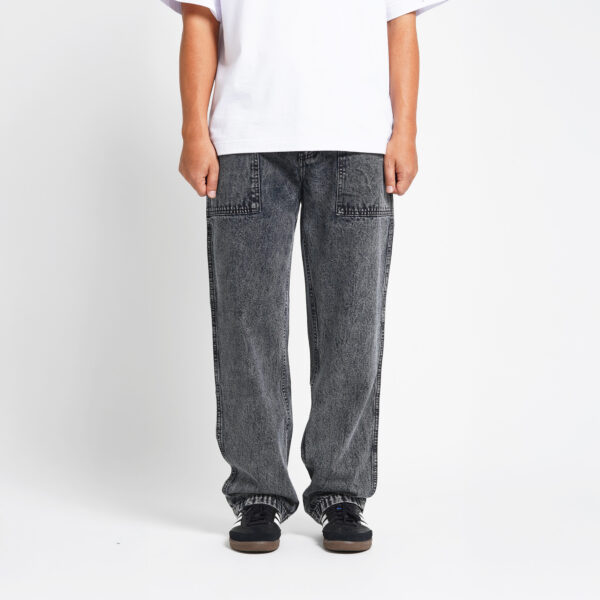 Superego Celana Jeans Pria Size 28-38 Loose Fit Fatigue Long Pants Denim Snow Light Black SFP01D