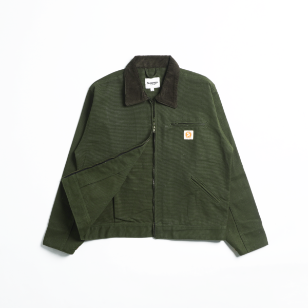 SUPEREGO - Work Jacket Boxy Vintage Canvas Double Zipper Olive WJ05B