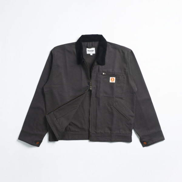 SUPEREGO - Work Jacket Boxy Vintage Canvas Double Zipper Grey WJ05D