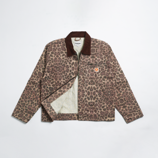 SUPEREGO - Work Jacket Boxy Vintage Canvas Leopard Double Zipper WJ04A