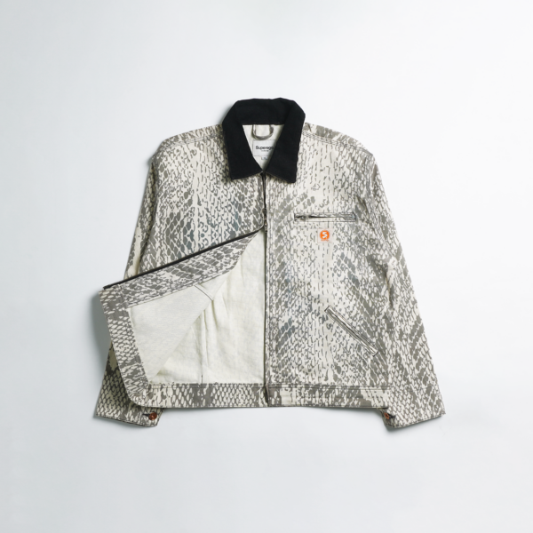 SUPEREGO - Work Jacket Boxy Vintage Canvas SnakeSkin Double Zipper WJ04B