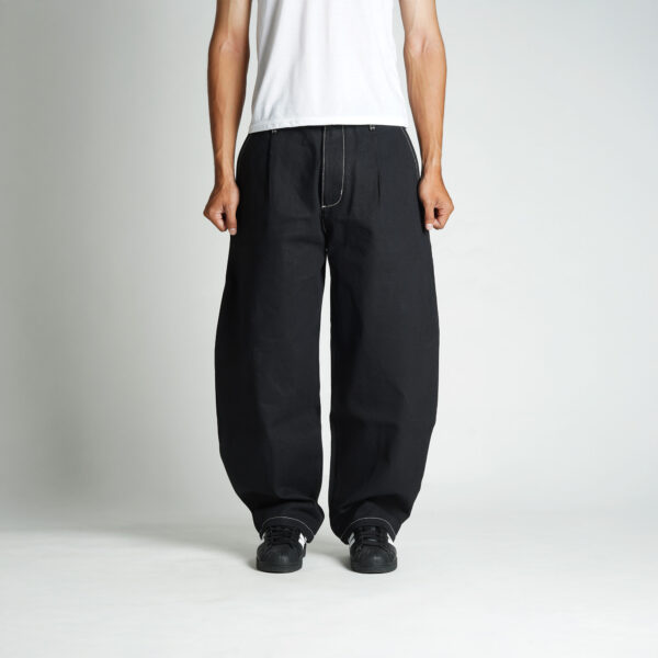 SUPEREGO - Barrel Pants Raw Denim Solid Black BRD01A