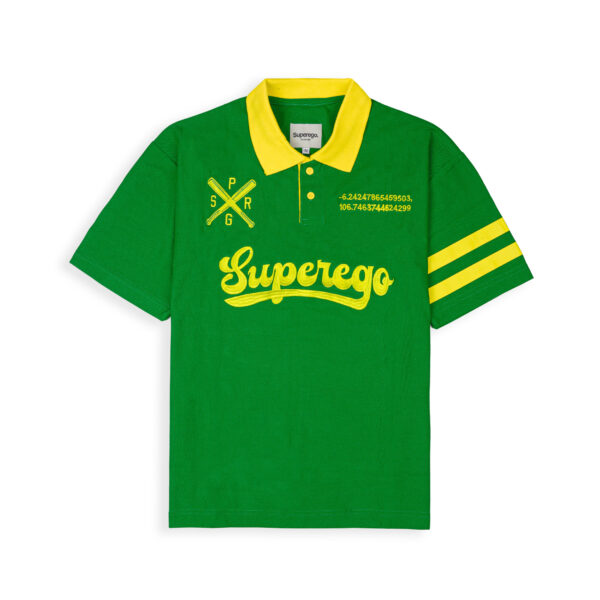 Superego Polo Shirt Baseball Green Yellow PBS01A