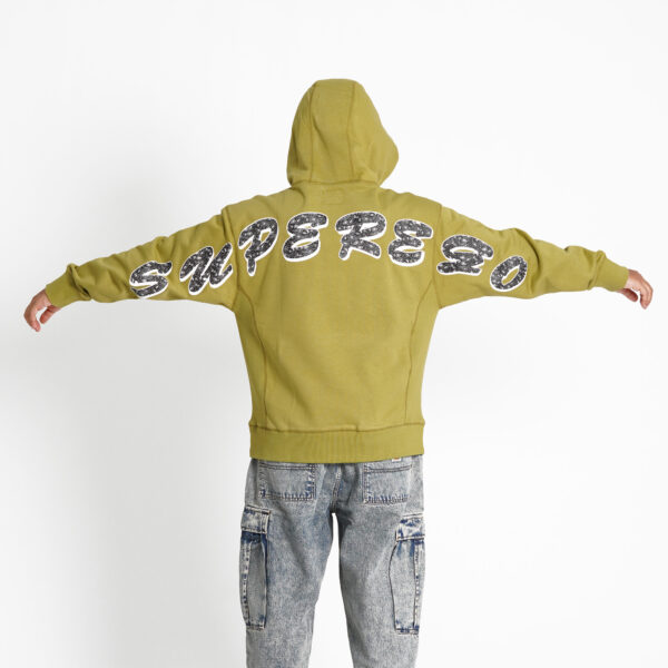 Superego Hoodie Oversize Unisex Cotton Fleece Premium Sablon Paisley Olive SHP01B
