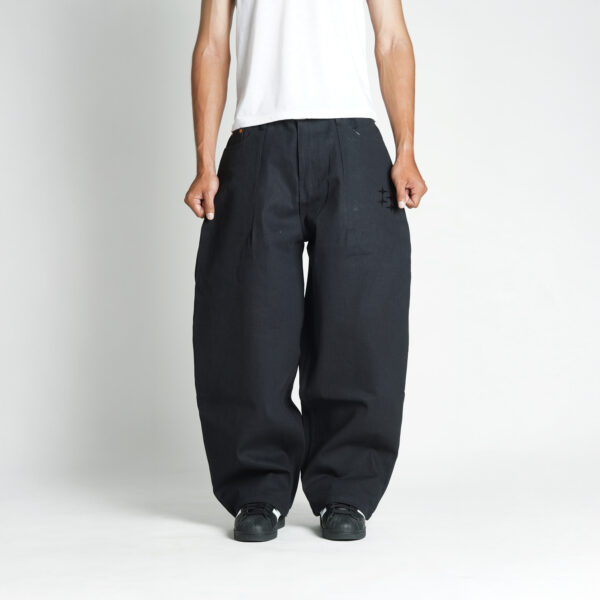 SUPEREGO - Super Baggy Pants Raw Denim Solid Black BPR09A