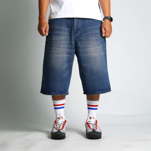 Superego Blue Vintage Denim Jorts Baggy Loose Fit Men's Streetwear Jeans Shorts SJRT01C